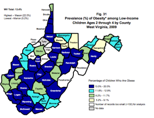 West Virginia Childhood Obesity by County--WV Department of Health and Human Resources